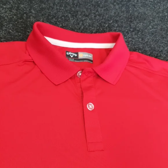 Callaway Opti-Dri Polo Golf Shirt Size Small Red Short-Sleeve Stretch - Picture 3 of 4